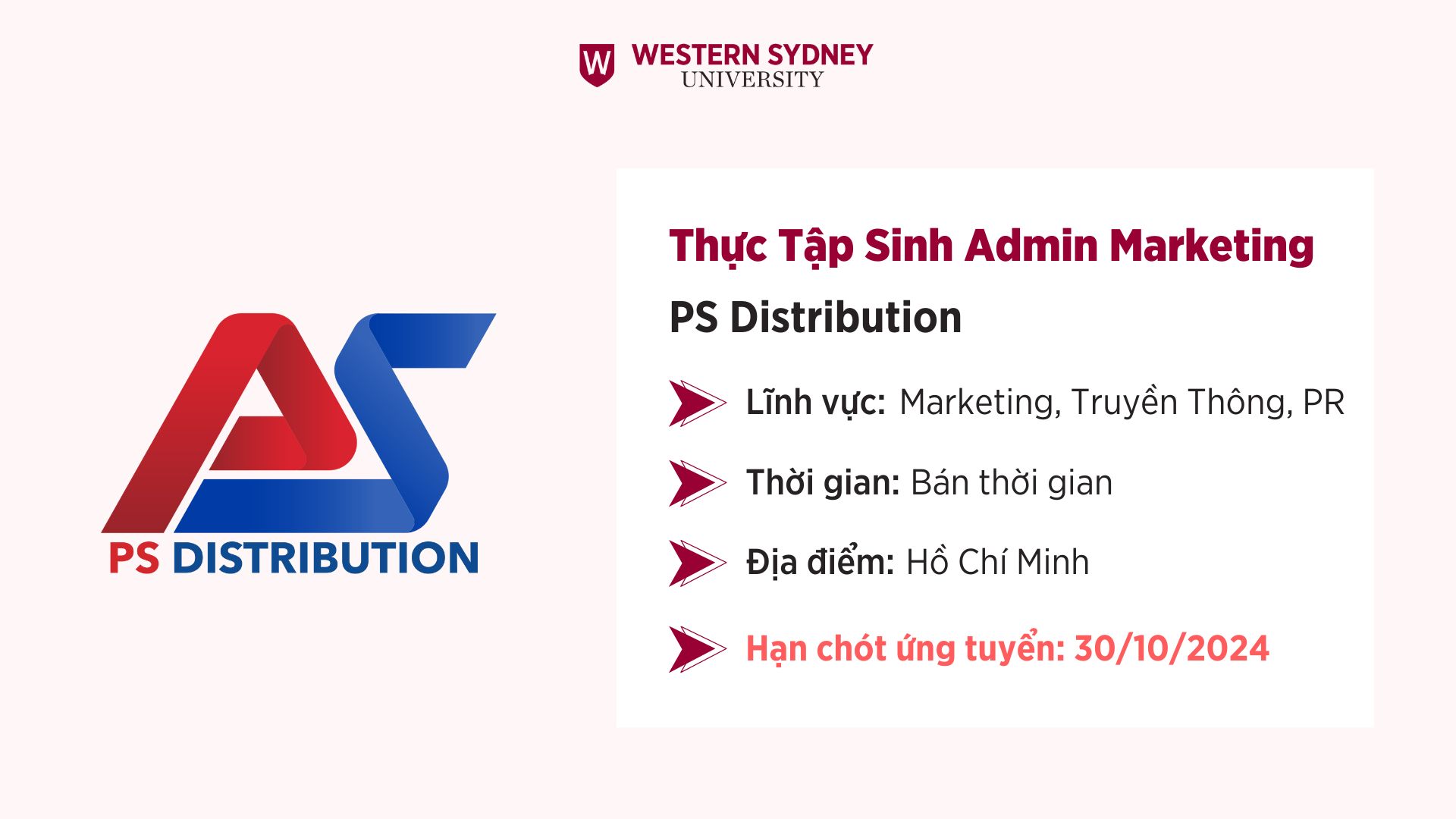 Thực Tập Sinh Admin Marketing – PS Distribution